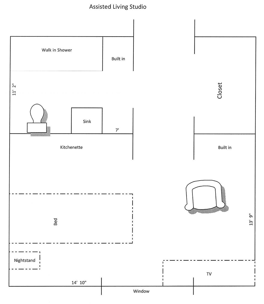 assisted living floor plan