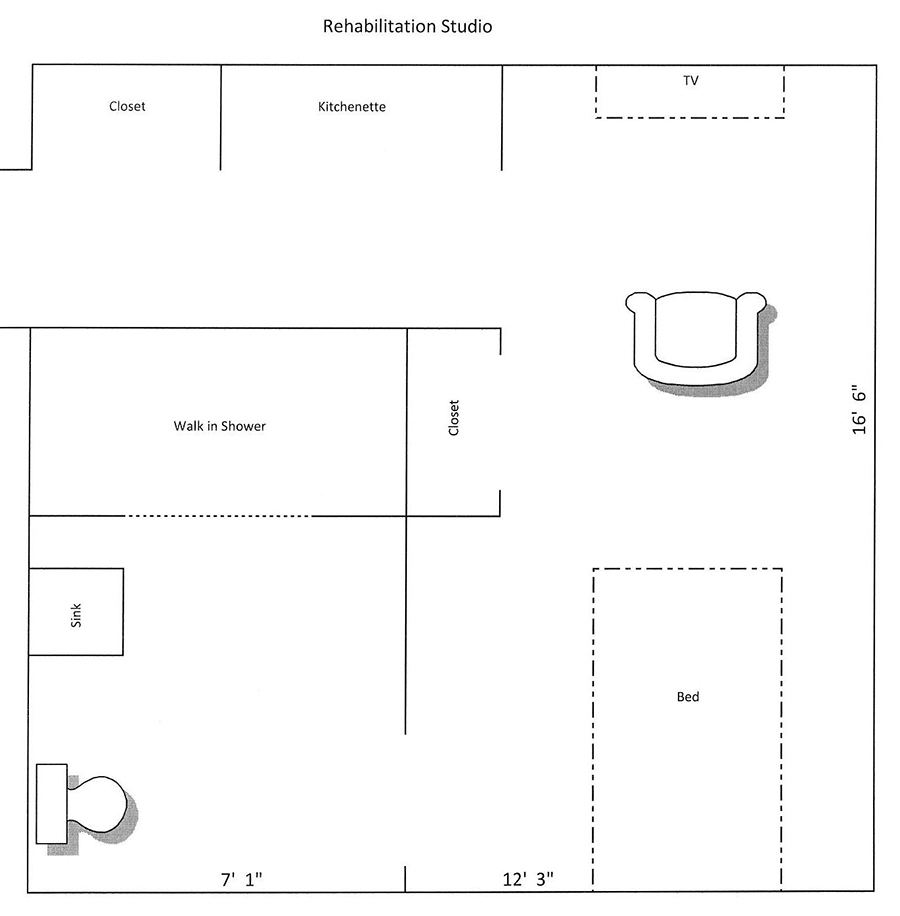 rehabilitation care floor plan